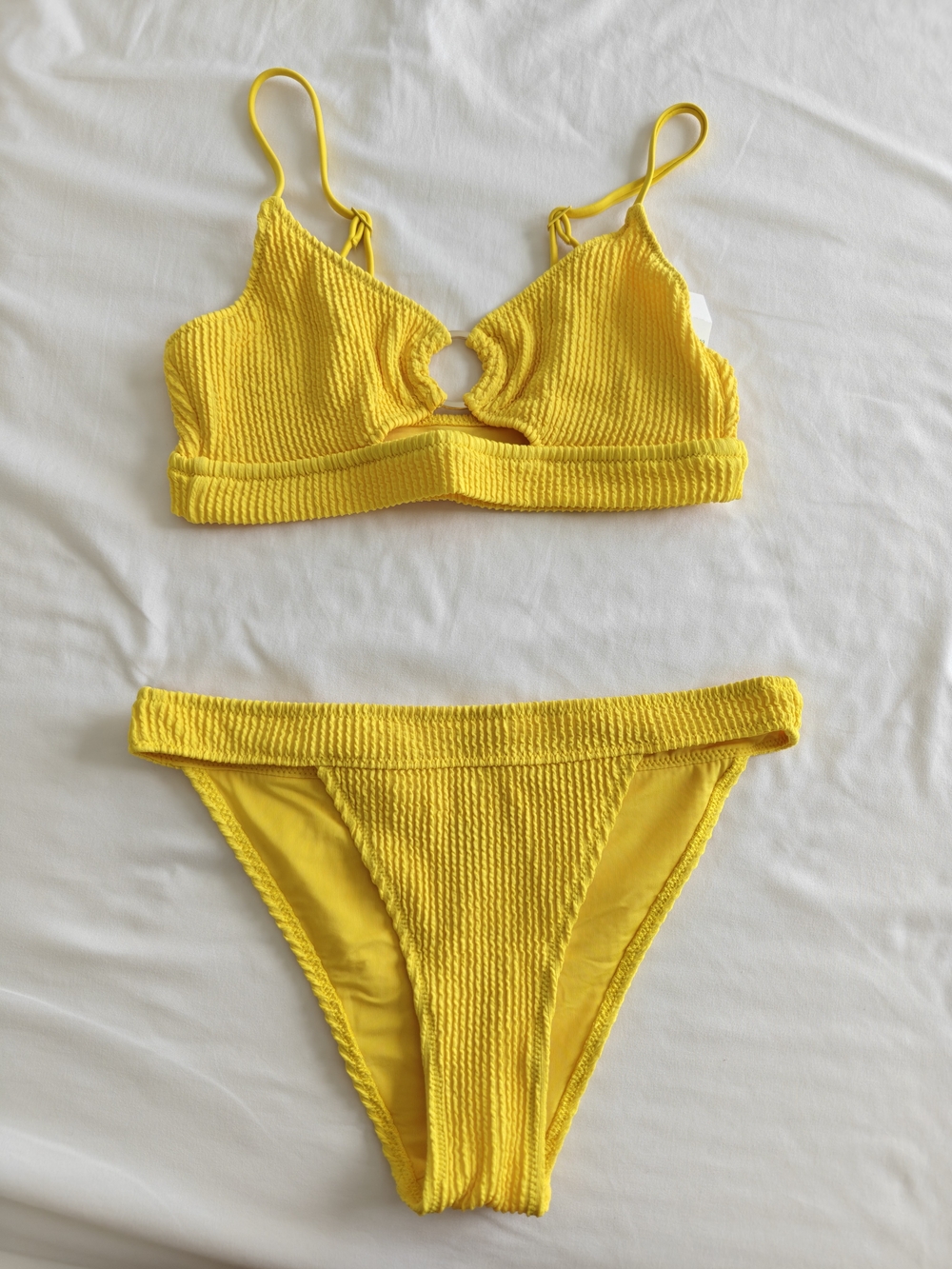 NWT Aerie Ribbed Textured Ring-Front Bikini Set